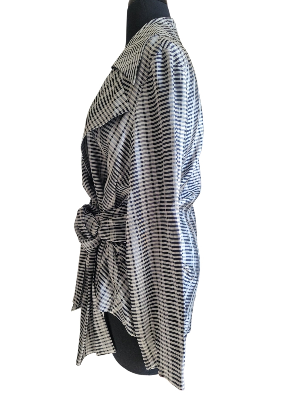 Palmer//Harding Striped Wrap Blazer Belted Tie Waist Jacket Runway Size 4/6 - Picture 5 of 10